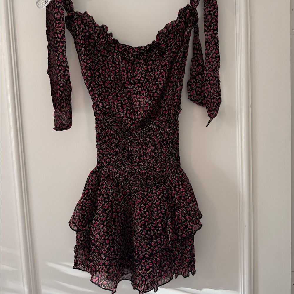 Planet Blue Ballerina Romper - Black and Pink Floral